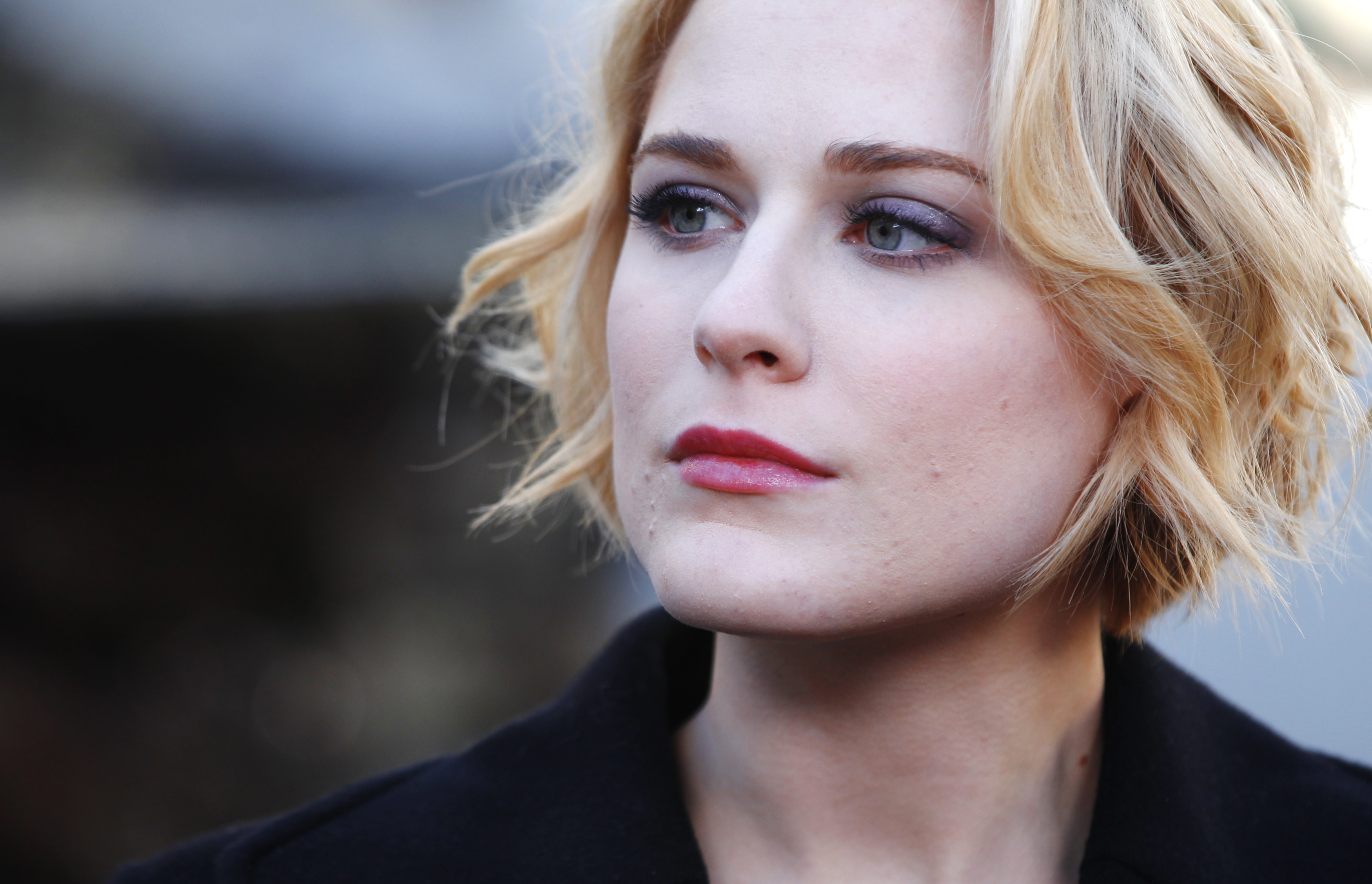 Actress Evan Rachel Wood from the movie "The Necessary Death of Charlie Countryman" looks on during the Sundance Film Festival in Park City, Utah